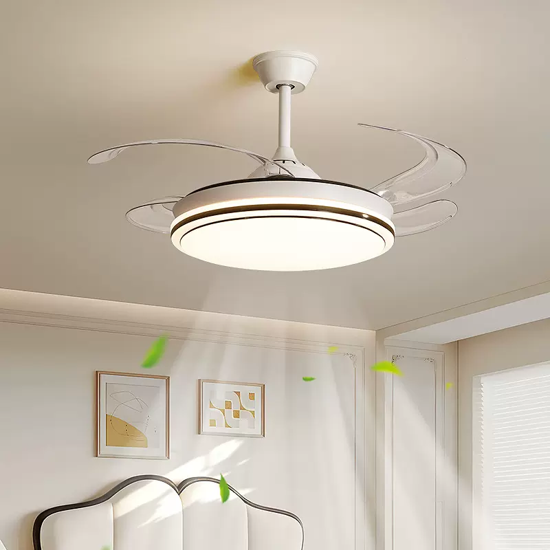 隐形风扇灯卧室灯一体电扇吸顶灯现代简约广东中山静音餐厅吊扇灯