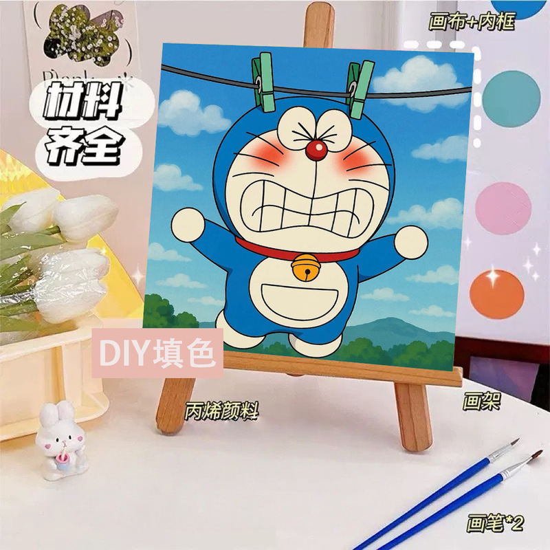かわいいバターベアDIYデジタル油絵漫画手描きぬりえ装飾画夜市屋台手作り|undefined