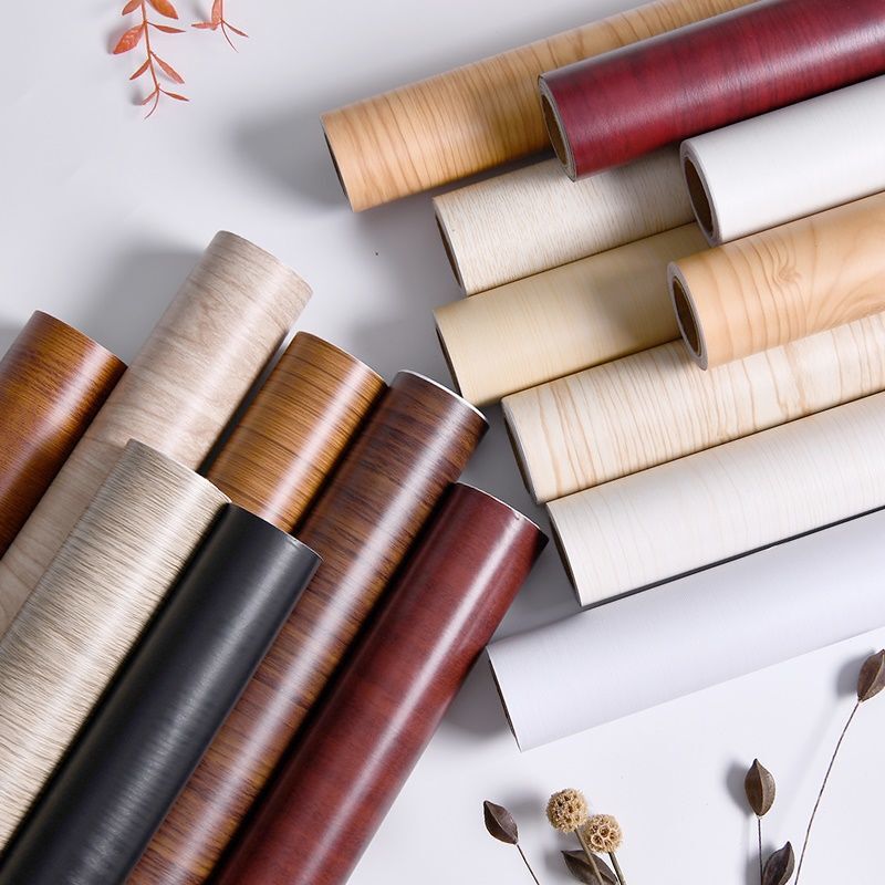 Wholesale Furniture Renovation Film Wood Grain Sticker Wardrobe Door Self-Adhesive Desktop Thickened Waterproof and Moisture-Proof Wallpaper Wear-Resistant