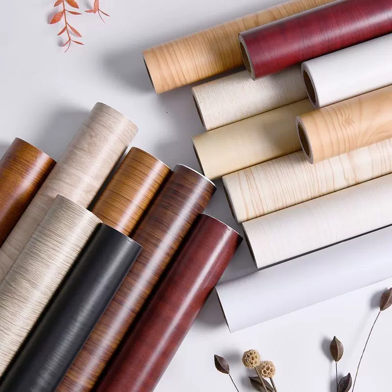 批发家具翻新贴膜木纹贴纸衣柜贴门自粘桌面加厚防水防潮壁纸耐磨