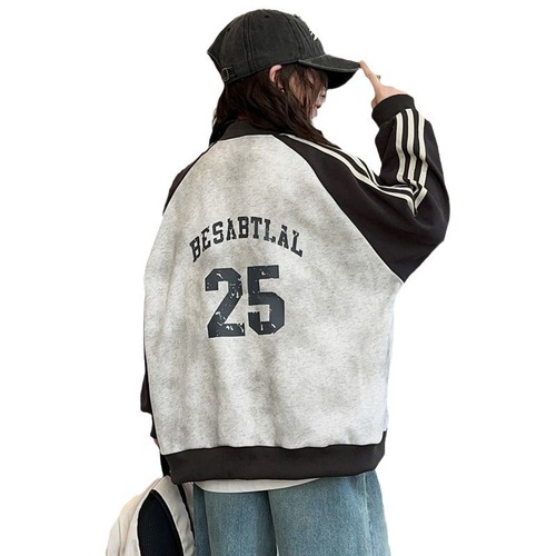 Baby Girl Korean Style Fall Wear Versatile Trendy Cardigan Top for Middle Children Spring and Autumn New Fashion Letter Patchwork Outerwear