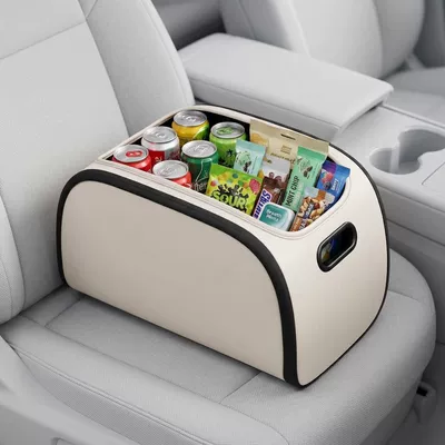Car storage bag/box storage box, multi-functional organizer for - large-opening-storage-box-pearl-white