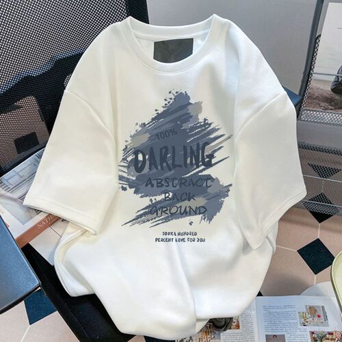 International Trade Cross-Border Fashion 2025 Summer New Men and Women Short-Sleeve T-shirts Trendy Casual Fashion Top Clothing Couple Set