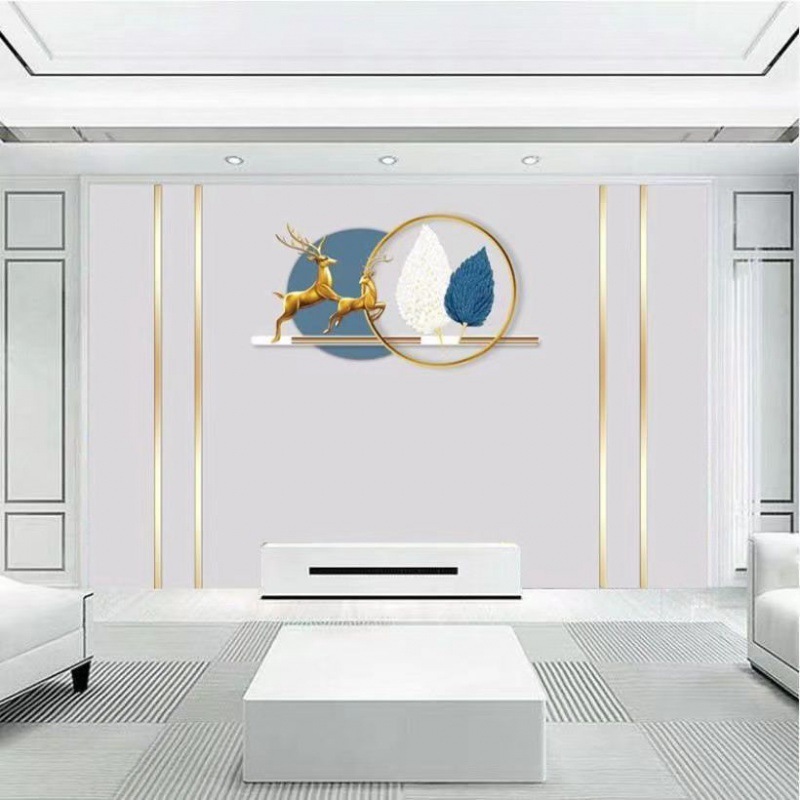 直播间背景墙8d电视壁画大气墙纸3D立体装饰客厅壁纸现代电视代发