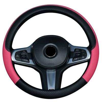 Steering wheel cover — men and women - f021-black-rose-red-38cm