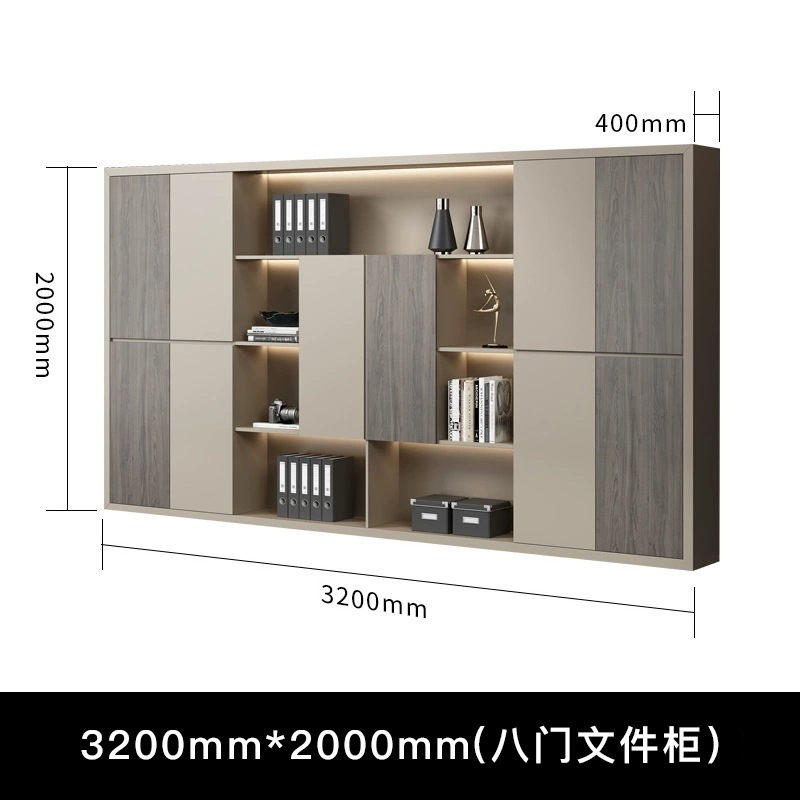 Librería de oficina, archivador, mueble de oficina para jefe, estilo ligero de lujo, mueble de oficina ejecutivo multifuncional de madera maciza al por mayor