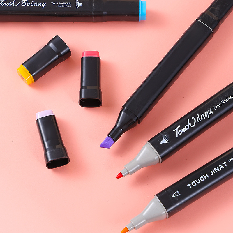 En stock al por mayor 262 color bolsa de tela marcador traje aceitoso de doble cabeza color estudiante arte pintura cepillo bolsa