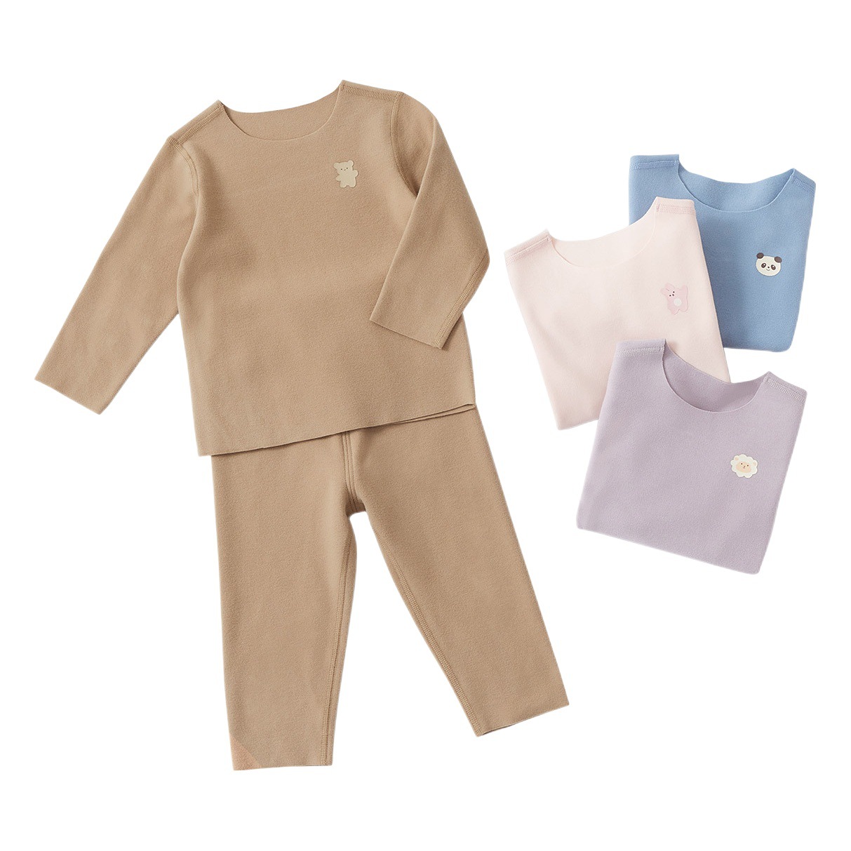 Nido oso invierno de terciopelo ropa de otoño para niños traje de algodón puro bebé niños y niñas ropa de otoño pantalones largos ropa interior térmica Pijamas