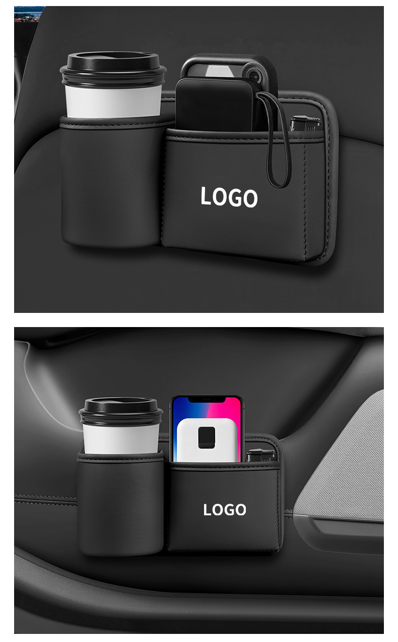 Car Cup Holder with Storage Box, Car Door Organizer