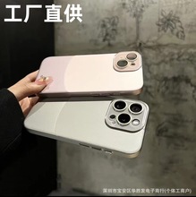 皮纹拼接双色适用iPhone15promax手机壳纳帕皮护镜苹果14保护套13