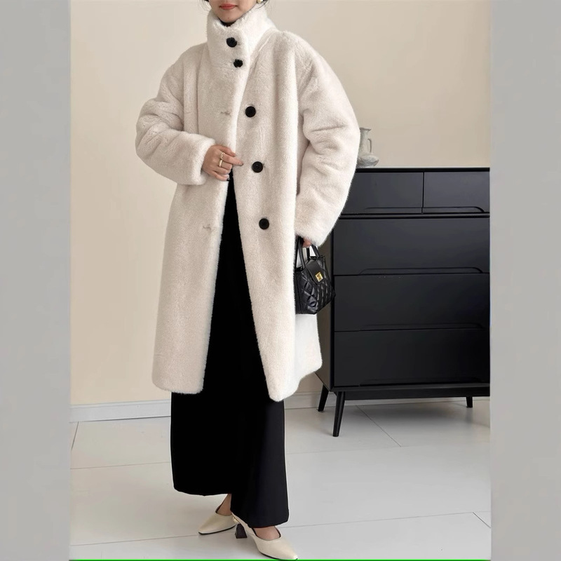 Special Offer Eco-Friendly Faux Mink Solid Color Stand Collar Multi-Button High-End Coat Snow Mink Jacket Warm Autumn and Winter New Arrival Special Offer Eco-Friendly Faux Mink Solid Color Stand Collar Multi-Button High-End Coat Snow Mink Jacket Warm Autumn and Winter New Arrival