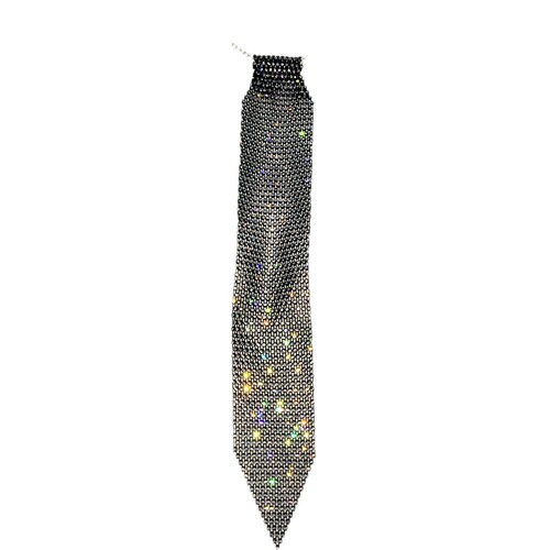 European and American fashion trend accessories, crystal tie, music festival matching, sweet and spicy style tie, personalized chain-embellished diamond tie
