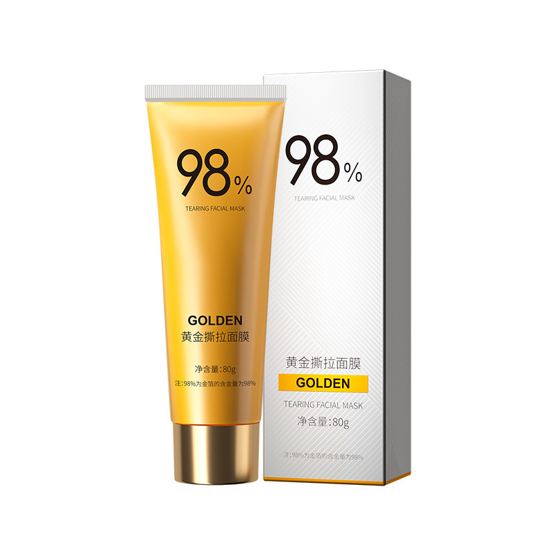 Máscara de desgarro de oro, máscara de exfoliación profunda para eliminar el acné y los puntos negros, máscara de aplicación para mujeres y hombres.