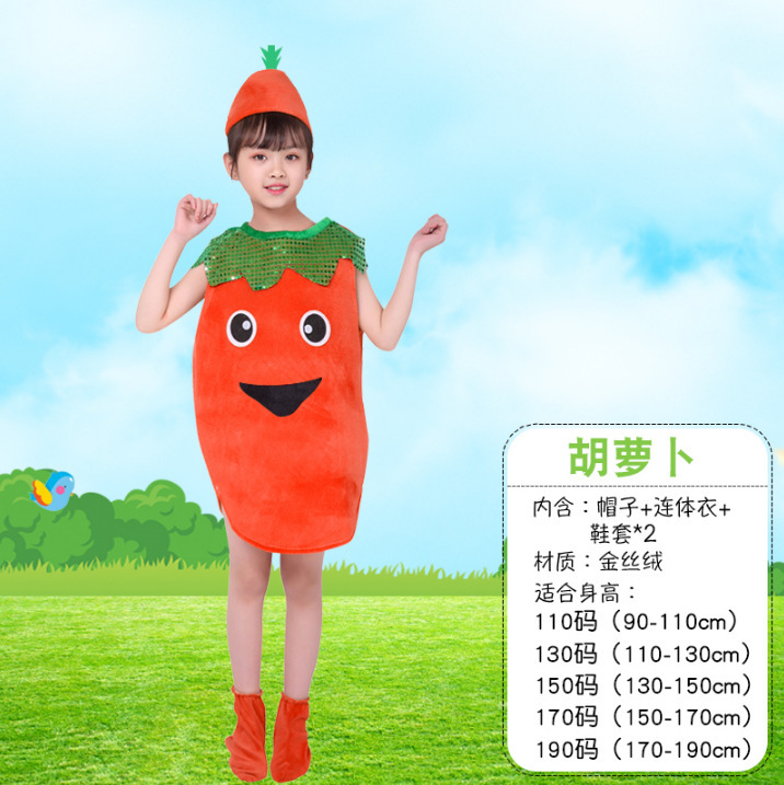 子供の日の学校の番組は服装の天気の果物の野菜の太陽の雲の星のイチゴの服を演出します。|undefined