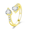 Accessory, one size ring, zirconium for beloved, Japanese and Korean, diamond encrusted, European style