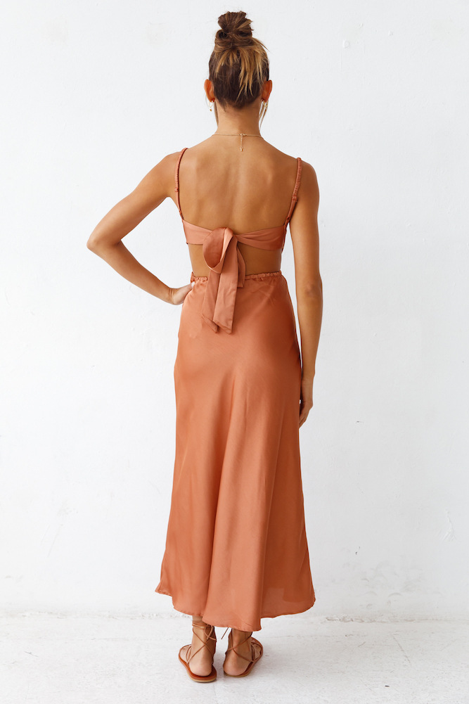 summer square neck backless double-layer slit sling dress NSCXY121982