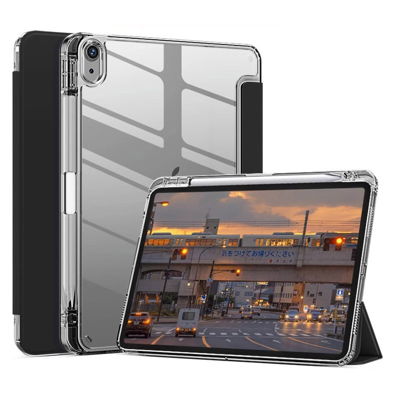 适用三星S11亚克力平板保护壳A9+三折翻盖皮套S10fe带笔槽全透明