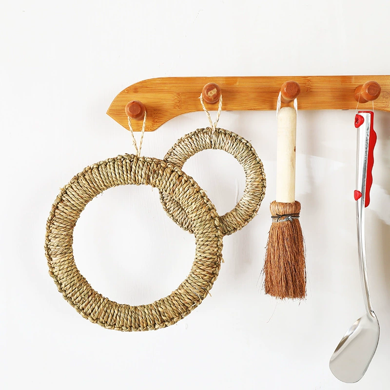 Трансграничный коврик для горшка Теплоизоляционный коврик Тканые поделки Тканая кукурузная кожа Кольцо Коврик для горшка Обеденный стол Коврик для горшка Кухонный коврик