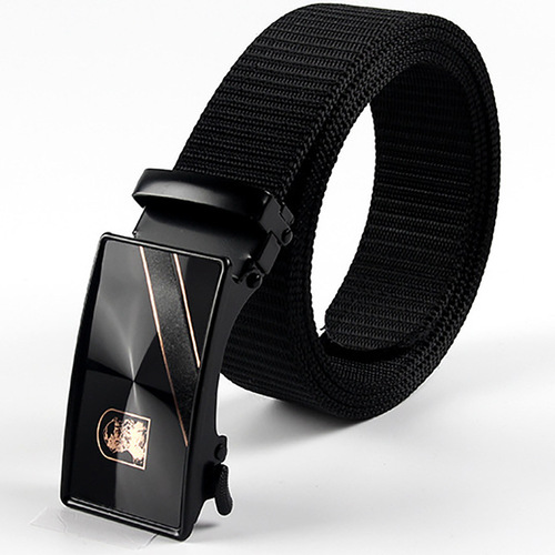 Men's thickened nylon belt  new canvas tactical belt automatic buckle outdoor sports and leisure versatile pants belt