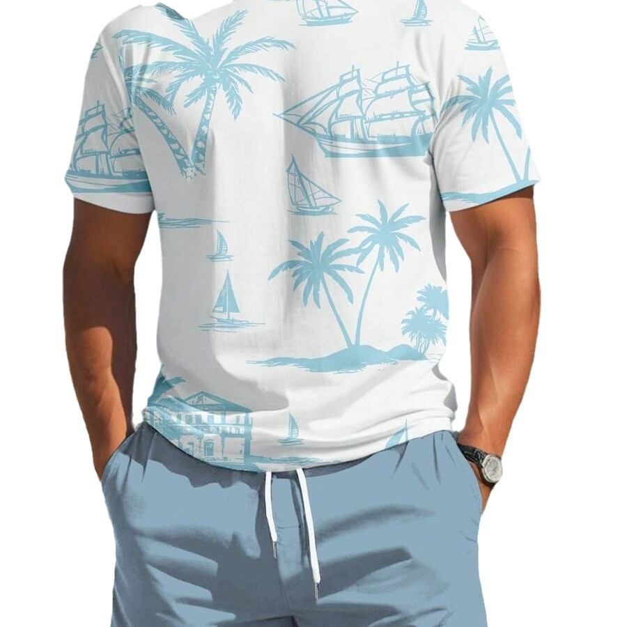 Diseño de personalidad patrón de letras de dibujos animados verano nuevo estilo calle ropa casual suelta traje de hip-hop americano ME13