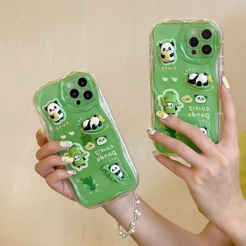 Nuevo lindo brillante bambú Panda accesorios de resina DIY crema pegamento accesorios para el cabello horquilla papelería caja material al por mayor