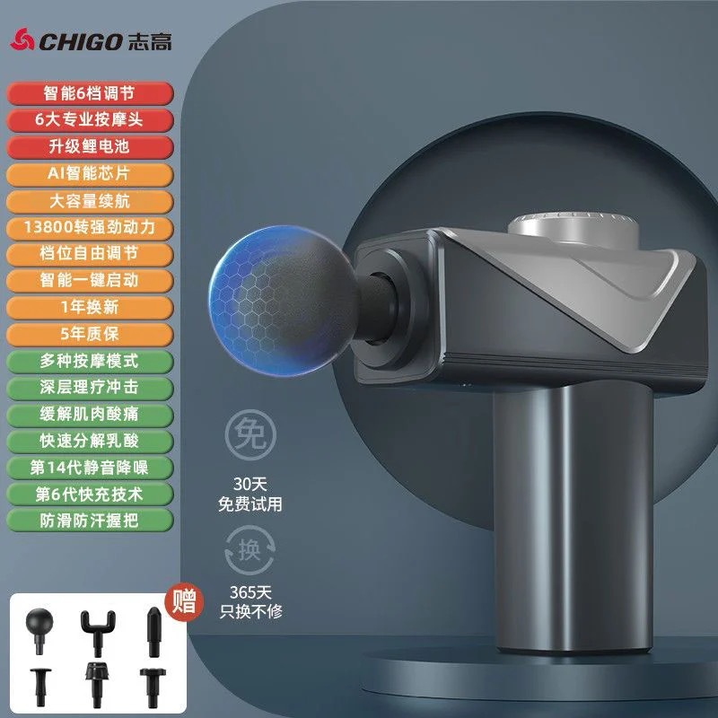 Professional grade black button 6 head