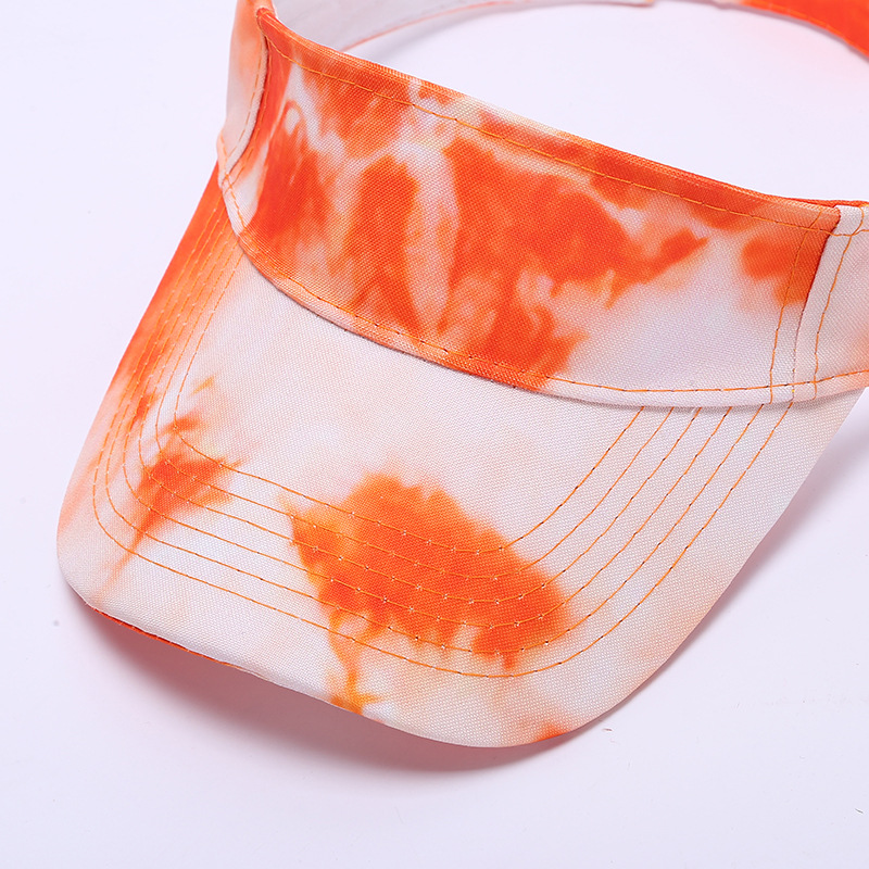 Polyester Material Tie Dye Pattern Unisex Ins Style Tie Dye Curved Eaves Sun Hat