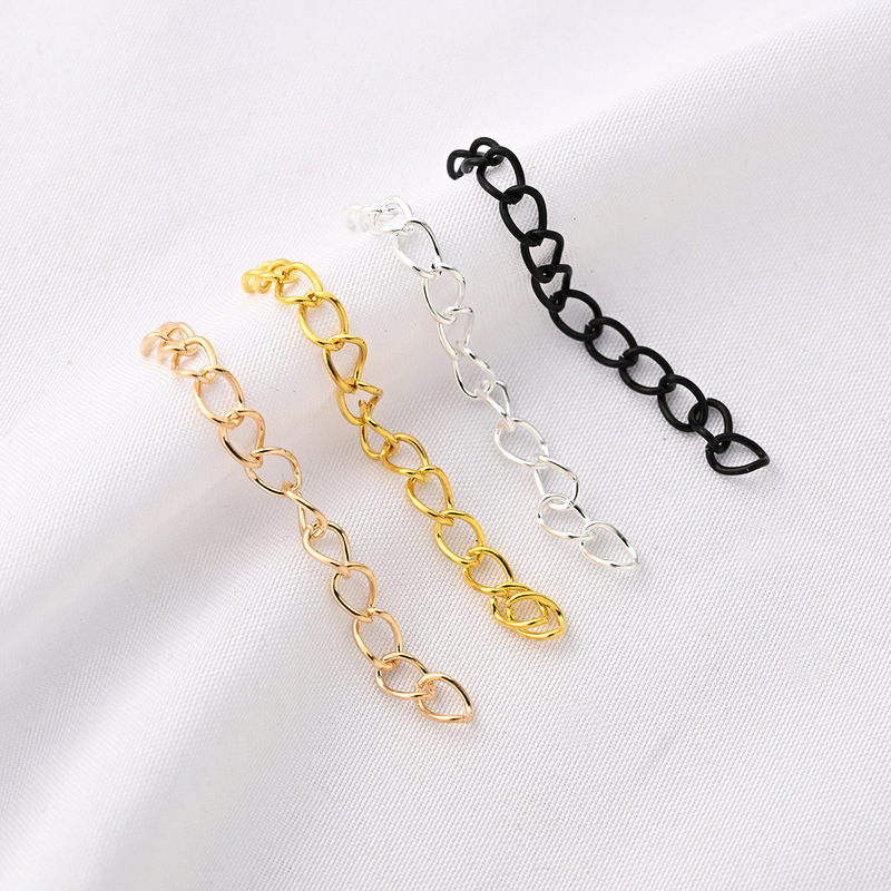 Metal Necklace Extension Chain Color Preservation Extension Tail Chain Bracelet Necklace Extension Adjustment Chain DIY Jewelry Accessories Material