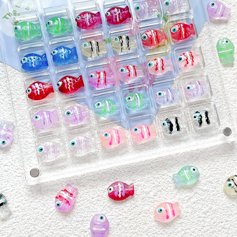 5g Weight Beads Jewelry Making Type DIY Ornament Accessories Classification 1 Piece Quantity Glass, glass Material Fish Pattern All Seasons Season Cute Style 1 Piece Glass Glass Fish DIY Ornament Accessories Beads 2