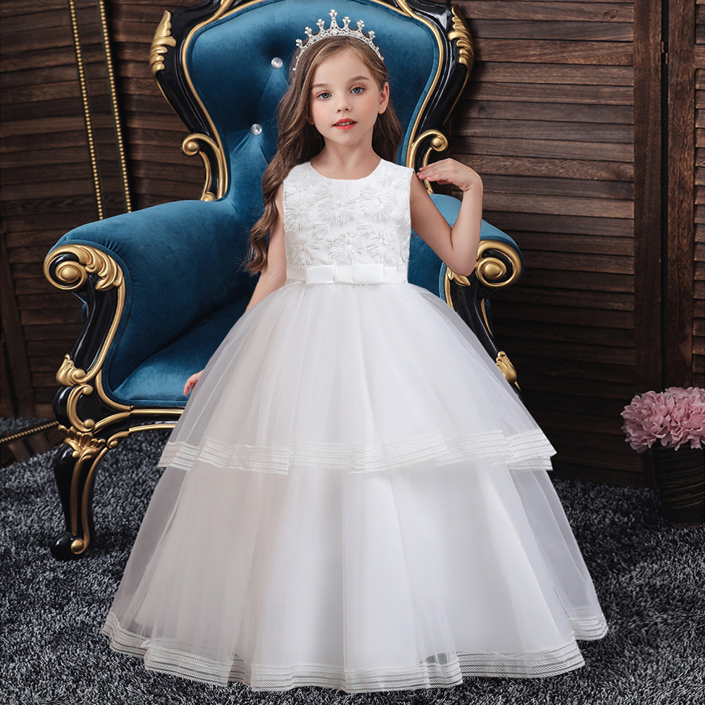 Vestido DE LOS NIÑOS vestido de princesa puffy Vestido largo de la ropa de los niños 61 ropa de rendimiento falda de malla en stock