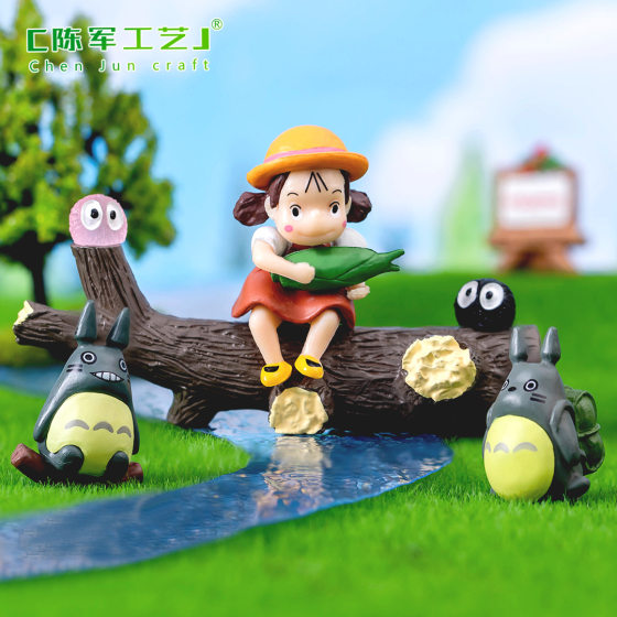 Moss Micro Landscape Creative Cute Tree Stump Little Girl Doll Succulent Landscaping Decoration Accessories Desktop Small Ornaments