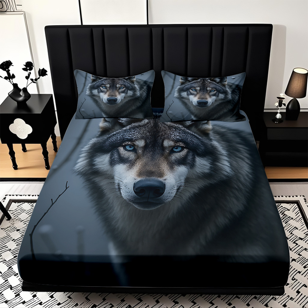 TEMU / JIT impresión digital 3D transfronteriza serie de wolf molido cama de cama de cama de cama para diseñar