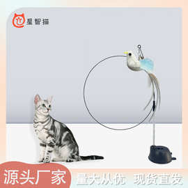 星智猫厂家批发新款小鸟解闷超吸猫逗猫杆多款替换头宠物用品批发