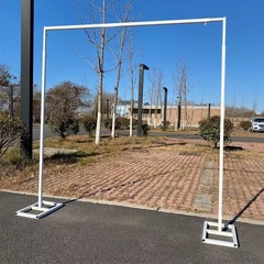 錬鉄製小道具正方形アーチ背景スタンド伸縮ロッド屋外結婚式のステージ装飾品レイアウトゴールデン棚装飾