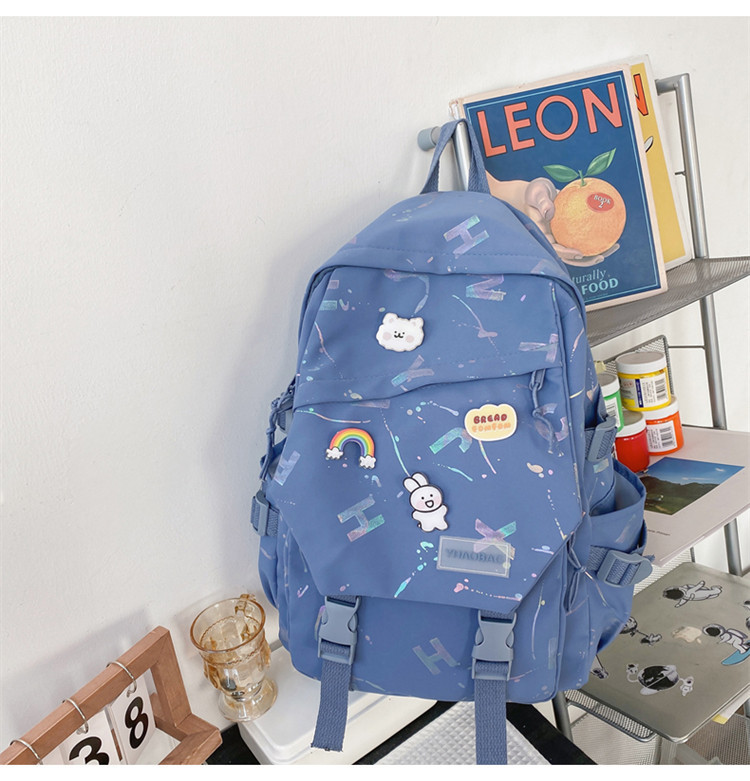 Schult Asche Weibliche Grundschülerin Ins Lässig All-match High School Schüler Rucksack Japanisches College Junior High School Rucksack Mit Großer Kapazität display picture 11