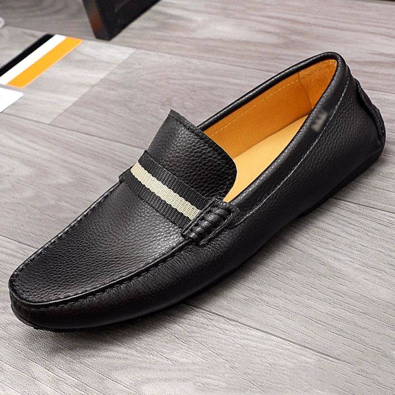 Мужские повседневные туфли европейского бренда из натуральной кожи, мужские туфли из воловьей кожи первого слоя, лоферы без шнуровки для вождения, мужская обувь