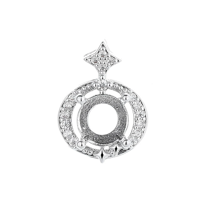 Медная подвеска, камень в инlay, цирконий, (перепродажа), образец серебро 925