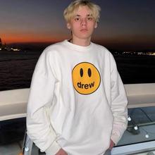 DREW CHO美式潮牌笑脸宽松纯棉男女同款秋冬情侣圆领内搭休闲卫衣