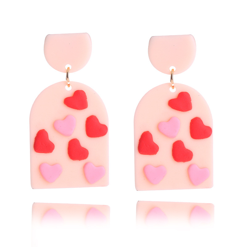 1 Pair Sweet Heart Shape Soft Clay Plating Women's Drop Earrings display picture 10