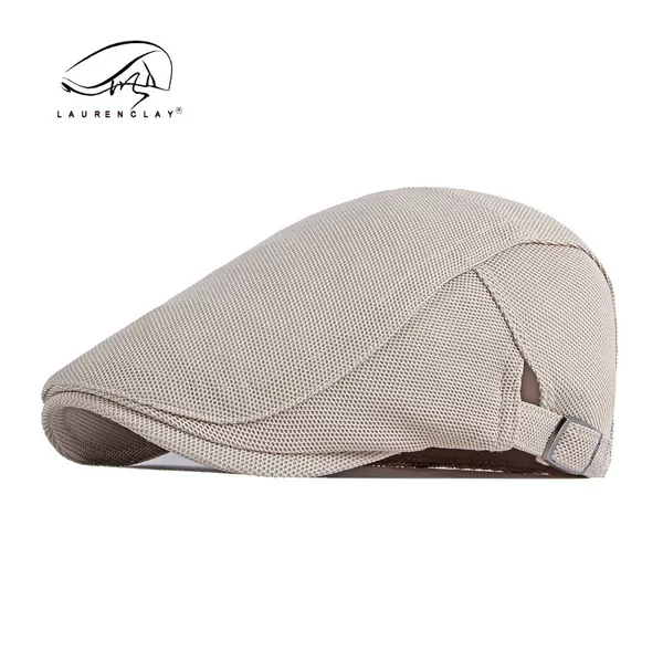 Men's Summer Thin Mesh Breathable Beret Hat, British Retro Casual Peaked Cap, Women's Hollow-Out Forward Cap