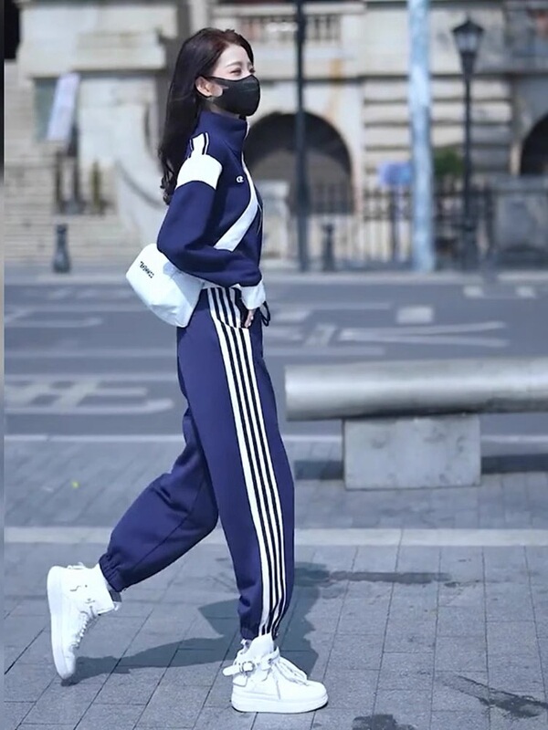 工場店2025年新型ネット赤ファッションカジュアル運動服セット女子春秋長袖長ズボン2セット|undefined