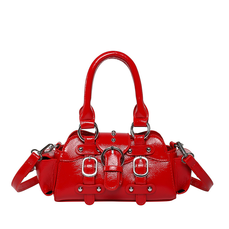 Cross-Border Trendy Versatile Motorcycle Style Handbag For Women 2025 New Niche Sweet Cool Crossbody Commuter Bag - Thumbnail 7