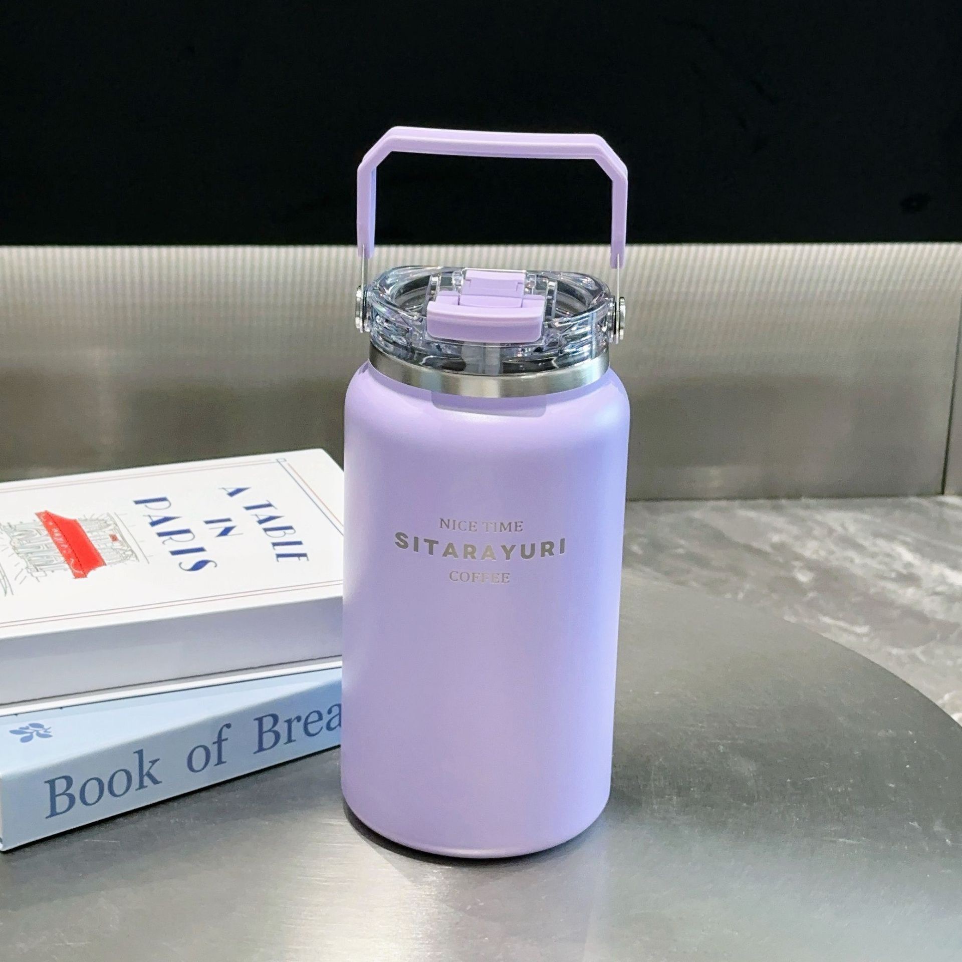 SITARAYURI Taza de hielo de gran capacidad de paja Taza de aislamiento de calor portátil de viaje al aire libre Taza de bebidas dobles