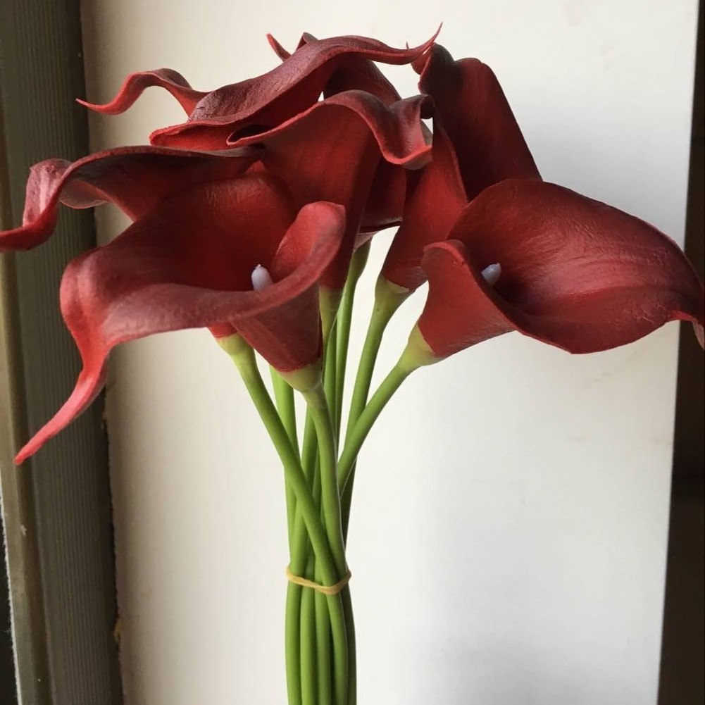 Flor artificial pu sentir Calla Lily Sala decoración del hogar diseño hogar a juego novia celebración flor