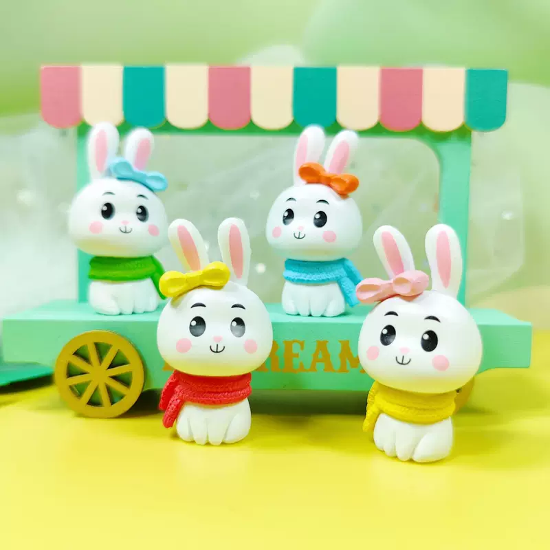 Cartoon table plastic rabbit with bow, for beloved