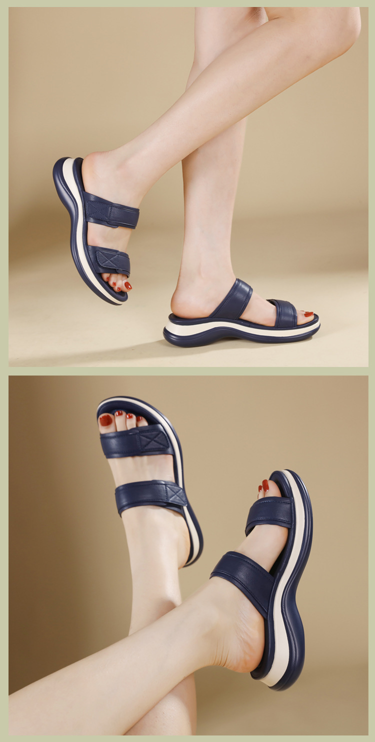 Dép sandal nữ xỏ ngón đế dày chống trơn mùa hè 2026 — Màu nâu, Màu camel, Màu xanh ngọc chi tiết 11