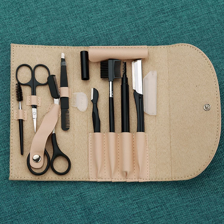 Razor, cosmetic tools set, tweezers for eyebrows, 8 pieces