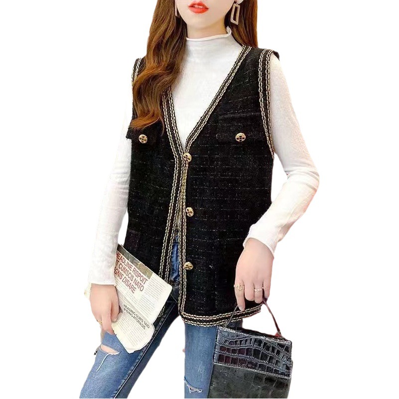 Nueva Suelta todo partido sin mangas torre exterior chaleco Chaleco de punto de terciopelo de imitación de visón de moda para mujer Otoño e Invierno
