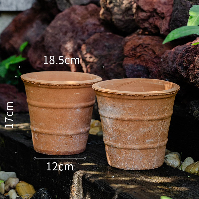 花盆红陶粗陶土透气耐用陶瓷盆家用托盘多肉户外庭院新款视泡|undefined