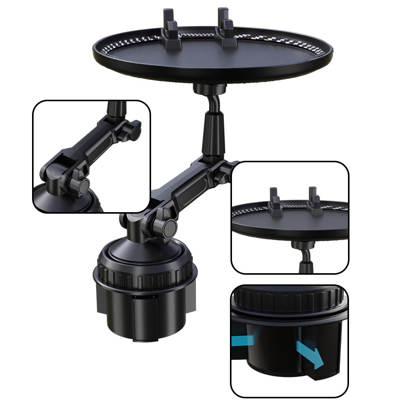 Factory Direct Hair Car Multifunctional Water Cup Holder Car Dinner Plate Beverage Storage Rack Car Small Tray Mobile Phone Holder